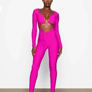 Skims lace up catsuit